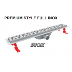 Κανάλι Ντουζιέρας Σιφών Duscheline Premium Style Full Inox 60cm Ανοξείδωτο Χρωμέ με Πλαίσιο